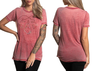 AMERICAN FIGHTER Women's T-Shirt FIGHT HEARTS Tee Pink