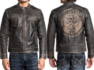 AFFLICTION Leather ONYX BLADE JACKET Black