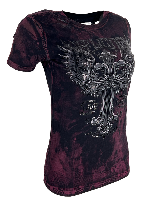 Affliction Women's T-Shirt Verona Gold ^