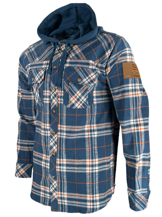 Howitzer Style Men's Button Down Hoodie Flannel Squad Military Grunt