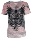 Affliction Women's T-Shirt Turquoise Pass Vneck ^