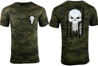 Howitzer Style Men's T-Shirt SKULL FREEDOM FLAG Military Grunt MFG