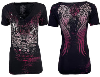 Rebel Saint by Affliction Women's T-shirt MotorHead ^