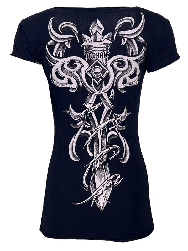 Rebel Saint by Affliction Women's T-shirt Killer Widow ^