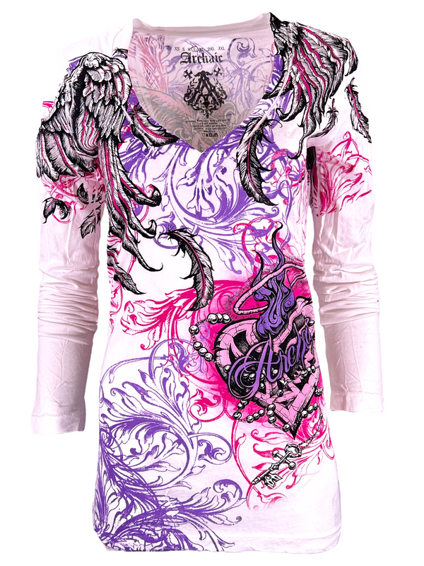 Archaic by Affliction Women's T-shirt Mi Amore ^