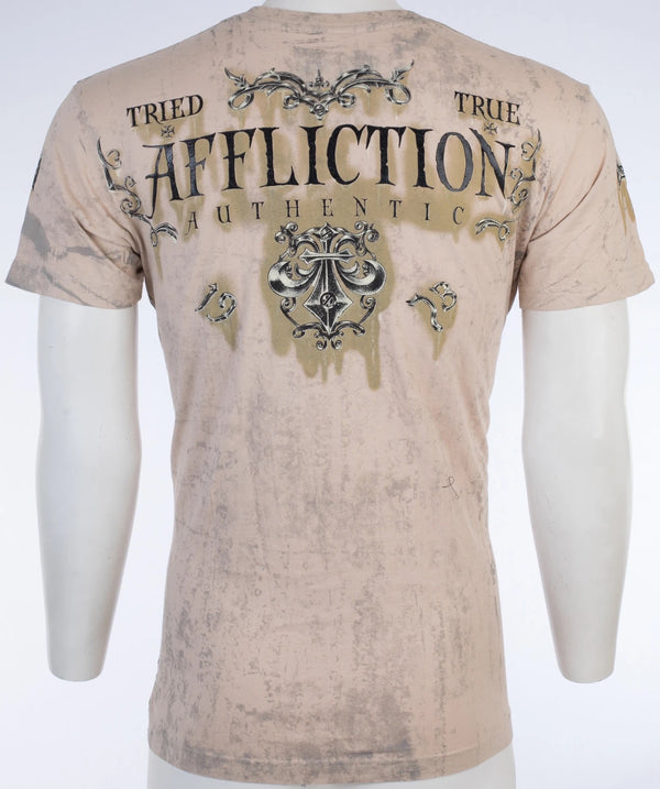 AFFLICTION Tried & True American Eagle Sand Regular Fit Mens T-shirt Mens S-2XL