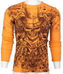 XTREME COUTURE Mens Long Sleeve OFFERING Crewneck THERMAL T-Shirt (Orange)