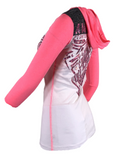 AMERICAN FIGHTER Women's T-Shirt Hoodie Sweatshirt BRIMLEY White Pink