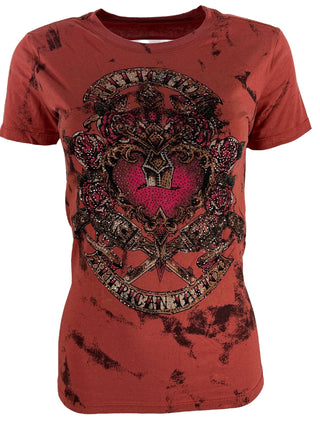 Affliction Women's T-Shirt Smoking Guns    ^