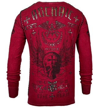 Archaic Affliction Men's Thermal shirt BLACK PRAYER (Red) +