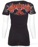ARCHAIC Womens Short Sleeve WAGER V-neck T-Shirt (Black)