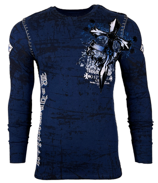 Archaic Affliction Men's Thermal shirt LOYALTY (NAVY)