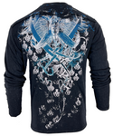 Archaic by Affliction Men's Thermal Shirt WOODCUTS Black
