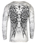 Xtreme Couture by Affliction Mens Thermal Shirt DARKER SIDE Biker White MMA
