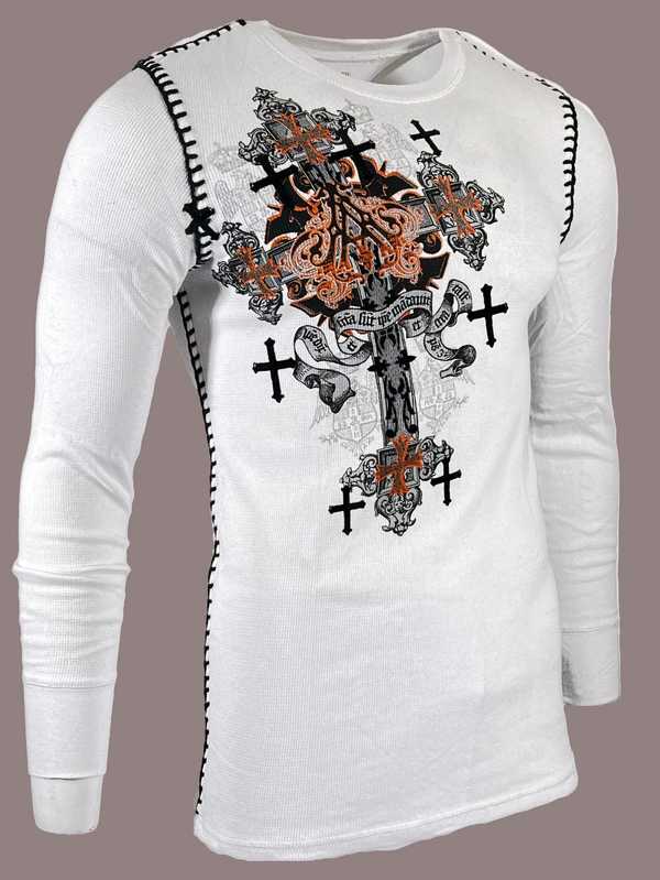 Archaic Affliction Men's Thermal shirt GODFREY (WHITE) +