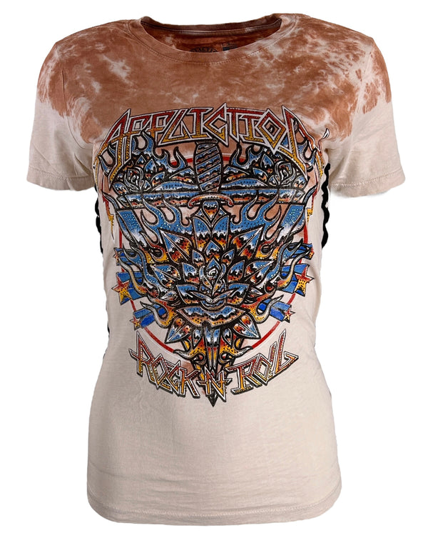 Affliction Women's T-Shirt Firerthorn Rock^