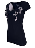 Rebel Saint by Affliction Women's T-shirt Killer Widow ^