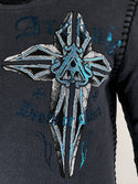 Archaic by Affliction Men's Thermal Shirt FERAL Gray