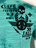 AFFLICTION Men's T-shirt ART OF WAR Eagle Wings Green S-4XL NWT