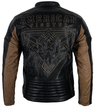 AMERICAN FIGHTER Men's Jacket DENSITY Black Faux Leather BIKER