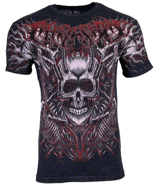 AFFLICTION Men's T-shirt WITCH HUNT Skull Biker Wings S-3XL NWT