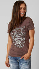 AFFLICTION Women's T-Shirt S/S IRONSIDE Tee Biker