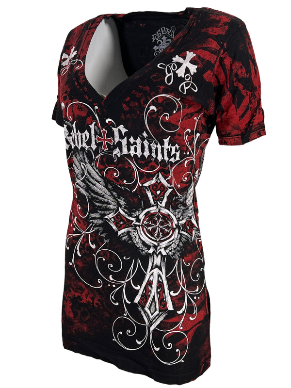 Rebel Saint by Affliction Women's T-shirt Story Teller
