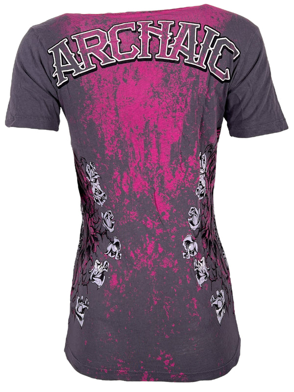 Archaic by Affliction Women's T-shirt Death Chase ^