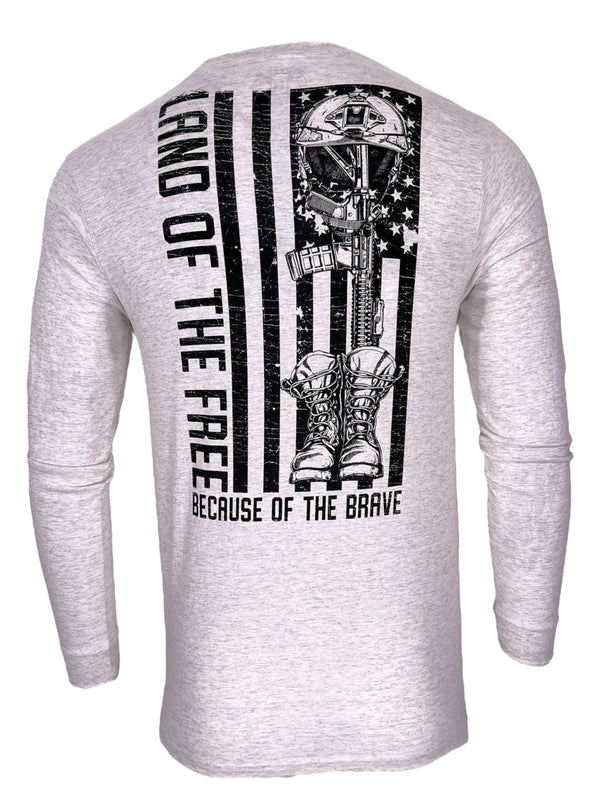 Howitzer Style Men's T-Shirt Land Of The Free Military Grunt MFG