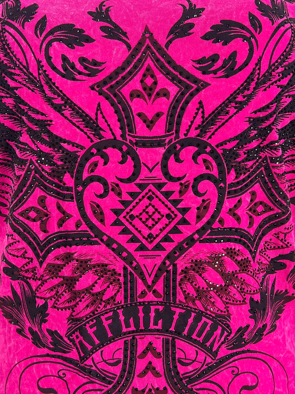 Affliction Women's T-Shirt Majestic Cross  ^