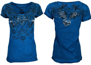 Rebel Saint by Affliction Women's T-shirt Madame ^