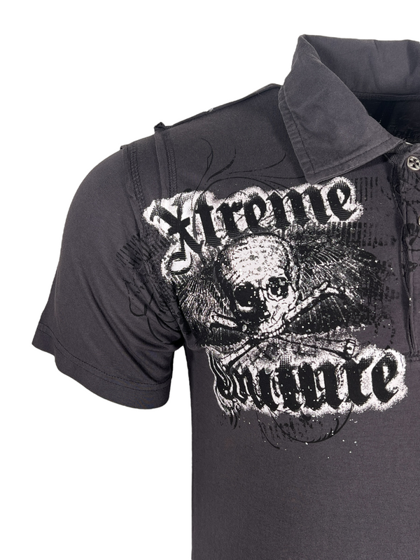 Xtreme Couture Men's Polo Shirt Last Rites Charcoal