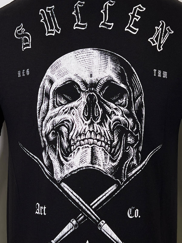 Sullen Men's T-shirt NAMSING BADGE Jet Black Tee Tattoo Skull Premium Quality Artwork