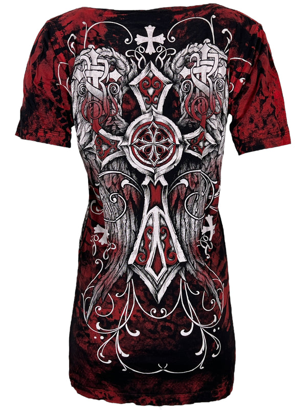 Rebel Saint by Affliction Women's T-shirt Story Teller