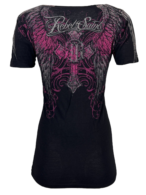 Rebel Saint by Affliction Women's T-shirt Scattered