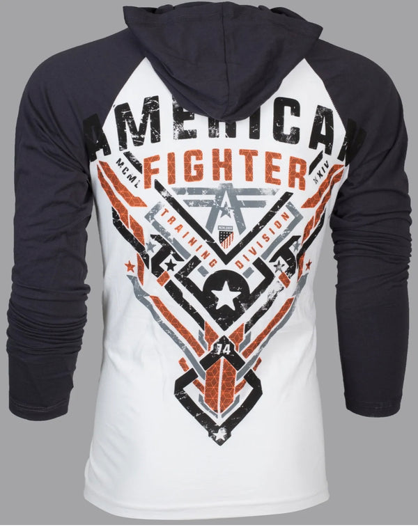 American Fighter Men's Long Sleeve shirt Hoodie LANE Gray