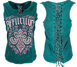 Affliction Women's T-Shirt Winter Epitaph Black ^