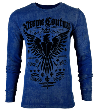 Xtreme Couture by Affliction Men's Thermal Shirt INTENSITY Biker MMA