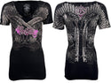 Rebel Saint by Affliction Women's T-shirt Ravenous  ^