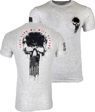 Howitzer Style Men's T-Shirt FLAG SKULL Military Grunt MFG