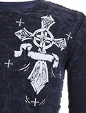 Archaic by Affliction Men's Thermal Shirt COUNTDOWN Charcoal