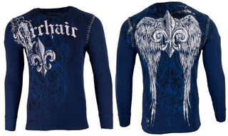 Archaic by Affliction Men's Thermal Shirt WING Navy +