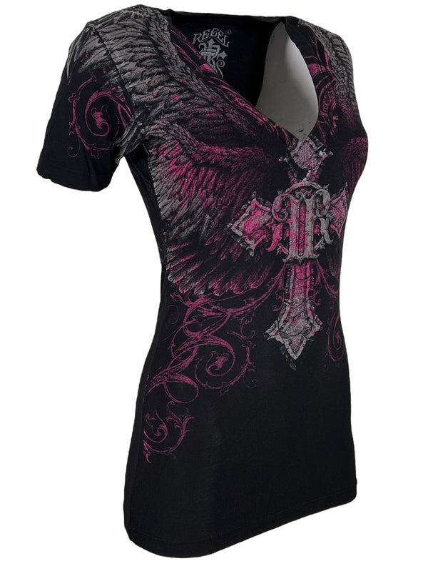 Rebel Saint by Affliction Women's T-shirt Scattered
