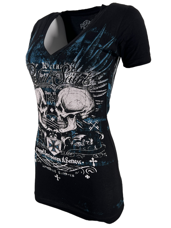 Rebel Saint by Affliction Women's T-shirt Mockingbird