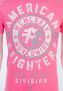 AMERICAN FIGHTER Mens Short Sleeve MADISON Crewneck T-Shirt (Pink)