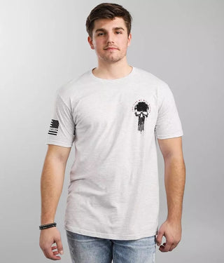 Howitzer Style Men's T-Shirt FLAG SKULL Military Grunt MFG