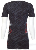 ARCHAIC Womens Short Sleeve BIG LOVE V-neck T-Shirt (Black)