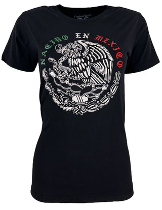 Freedom Ranch Women's T-Shirt En Mexico V-neck Black ^