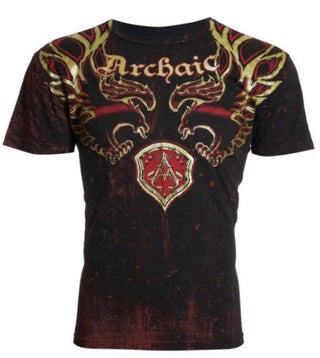 Archaic Affliction Men's T-Shirt RIDE IT Crewneck (BLACK) +