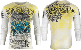 Archaic by Affliction Men's Thermal Shirt CYANIDE White